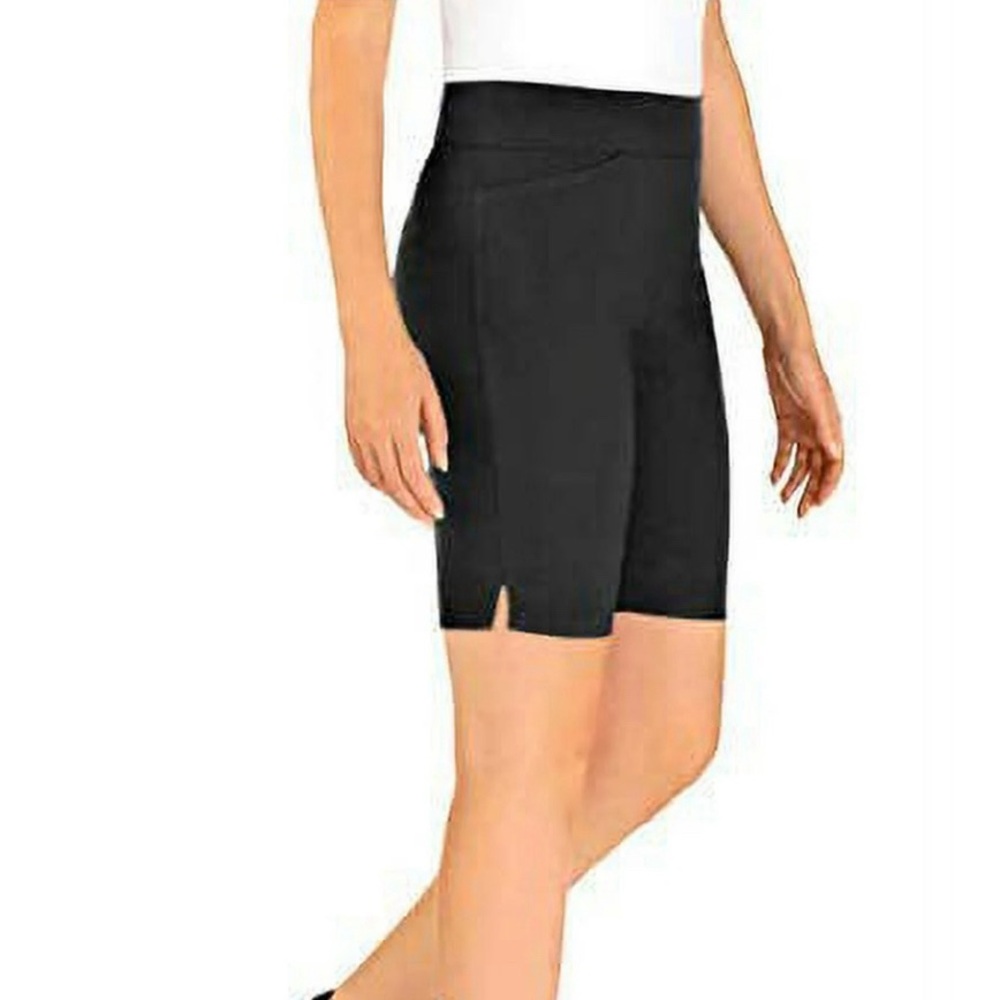 Hilary Radley Ladies' Stretch Bermuda Shorts Size: L, Color: Black